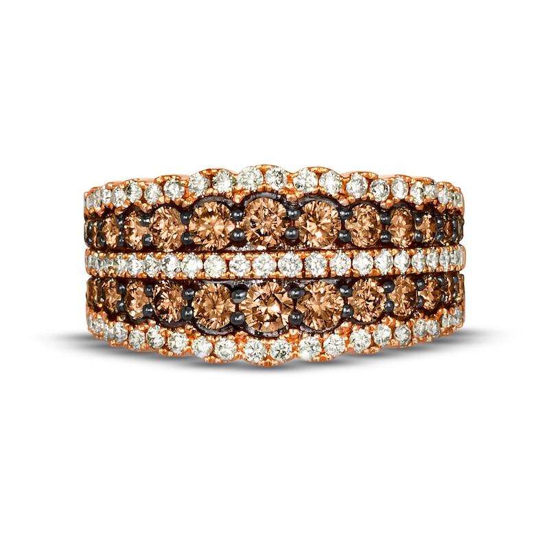 Main Image 4 of Le Vian Chocolate Waterfall Diamond Ring 1-5/8 ct tw 14K Strawberry Gold