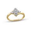 Thumbnail Image 1 of Multi-Diamond Marquise Halo Promise Ring 1/5 ct tw 10K Yellow Gold