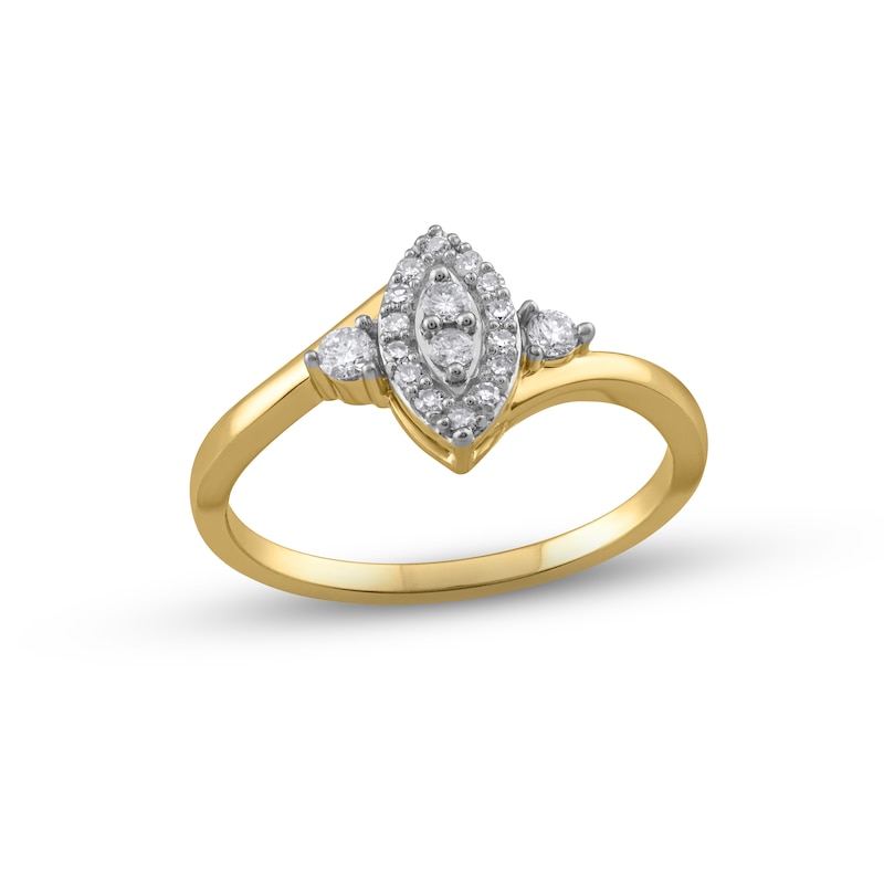 1/5 CT. T.W. Composite Diamond Heart-Shaped Promise Ring in 10K