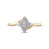Thumbnail Image 3 of Multi-Diamond Marquise Halo Promise Ring 1/5 ct tw 10K Yellow Gold