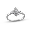 Diamond Marquise Promise Ring 1/5 ct tw Round-cut Sterling Silver