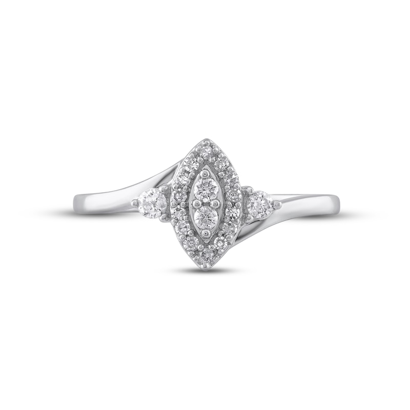 Diamond Marquise Promise Ring 1/5 ct tw Round-cut Sterling Silver