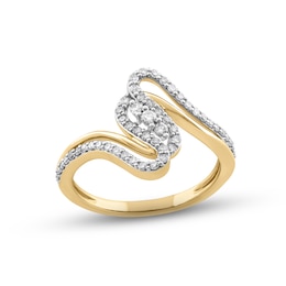 Diamond Swirl Bypass Ring 1/3 ct tw Round-cut 10K Yellow Gold