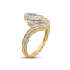 Diamond Swirl Bypass Ring 1/3 ct tw Round-cut 10K Yellow Gold