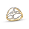 Diamond Loop Ring 1/2 ct tw Round-cut 10K Yellow Gold