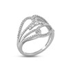 Diamond Loop Ring 1/2 ct tw Round-cut Sterling Silver