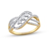 Thumbnail Image 0 of Diamond Three-Stone Ring 1/2 ct tw Round-cut 10K Yellow Gold