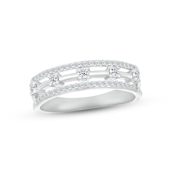 Diamond Stack Ring 1/4 ct tw Round-cut 10K White Gold