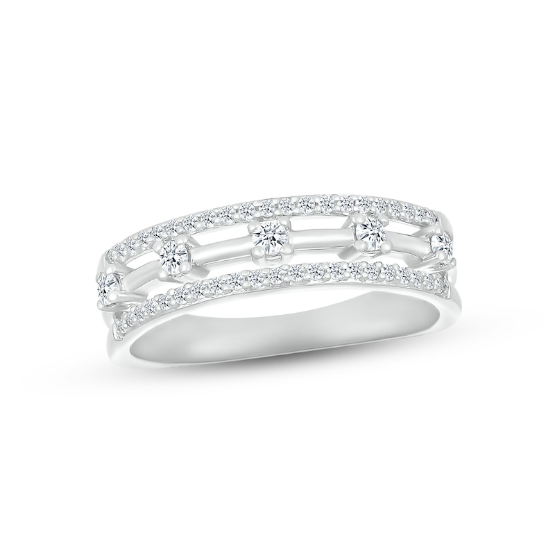 Main Image 1 of Diamond Stack Ring 1/4 ct tw Round-cut 10K White Gold