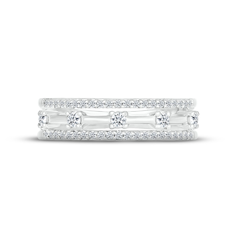 Main Image 2 of Diamond Stack Ring 1/4 ct tw Round-cut 10K White Gold