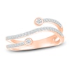 Thumbnail Image 1 of Diamond Three Row Wave Ring 1/4 ct tw Round-cut 10K Rose Gold
