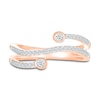 Thumbnail Image 2 of Diamond Three Row Wave Ring 1/4 ct tw Round-cut 10K Rose Gold