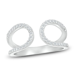 Diamond Open Curve Ring 1/4 ct tw Round-cut 10K White Gold