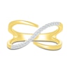 Diamond Crossover Ring 1/10 ct tw Round-cut 10K Yellow Gold