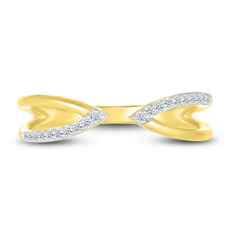 Main Image 2 of Diamond Open Point Ring 1/10 ct tw Round-cut 10K Yellow Gold