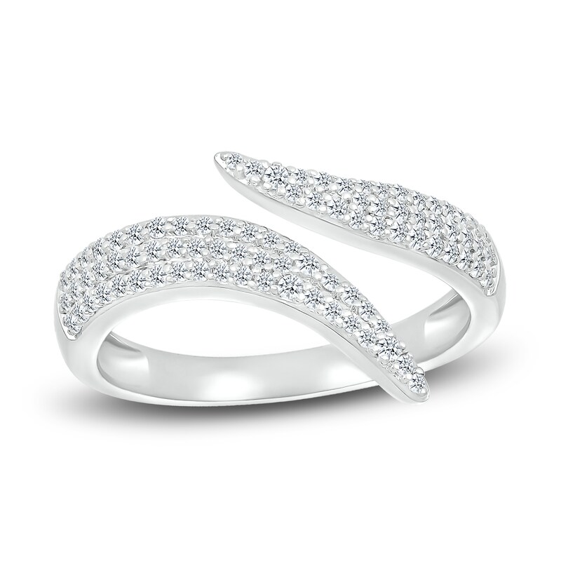 Diamond Open Ring 3/8 ct tw Round-cut 10K White Gold