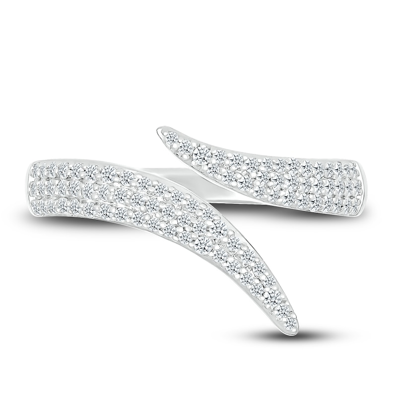 Diamond Open Ring 3/8 ct tw Round-cut 10K White Gold