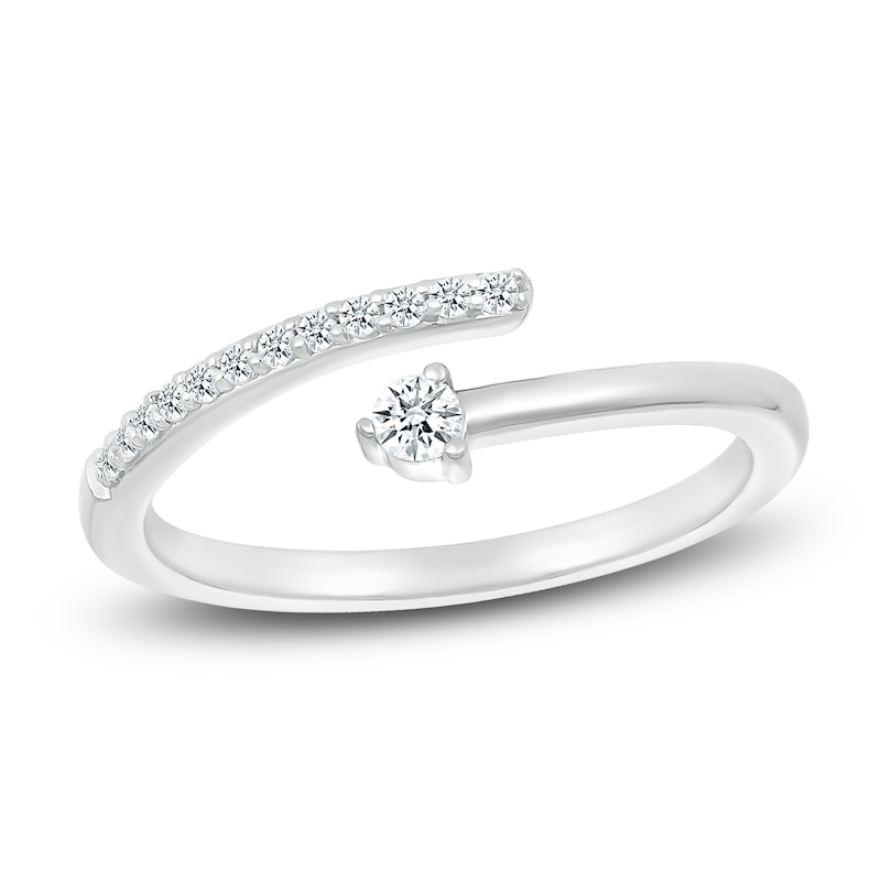 Main Image 1 of Diamond Deconstructed Ring 1/8 ct tw Round-cut 10K White Gold