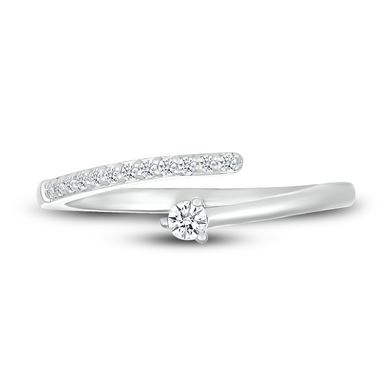 Diamond Deconstructed Ring 1/8 ct tw Round-cut 10K White Gold