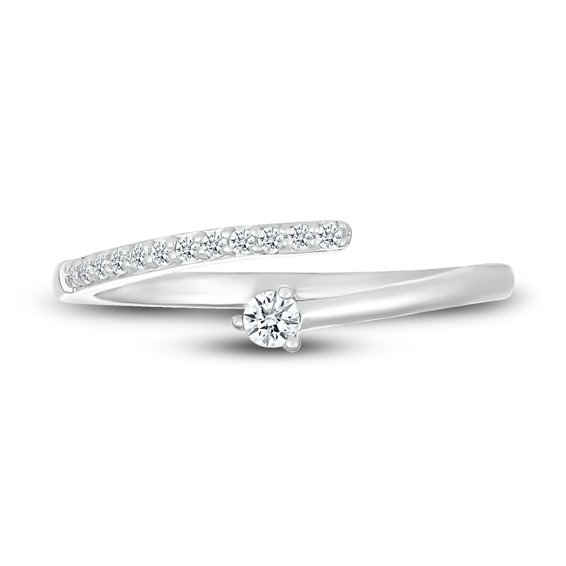 Main Image 2 of Diamond Deconstructed Ring 1/8 ct tw Round-cut 10K White Gold