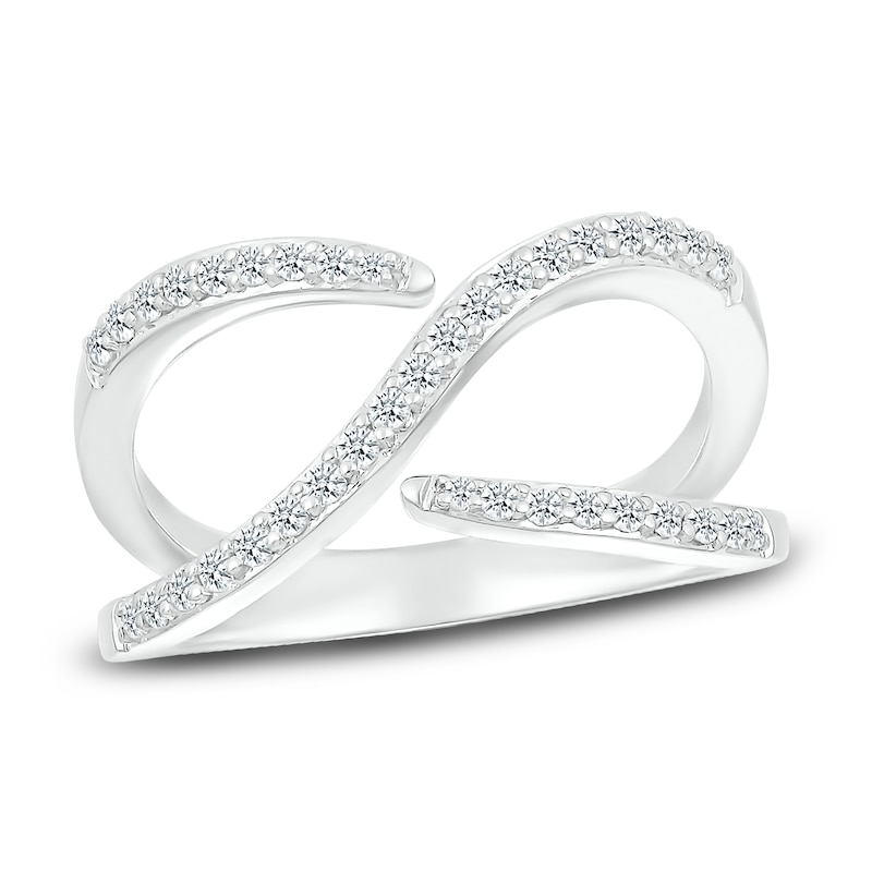 Diamond Crossover Ring 1/4 ct tw Round-cut 10K White Gold | Kay