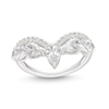 Thumbnail Image 1 of Diamond Chevron Ring 1-1/2 ct tw Pear & Round-cut 14K White Gold