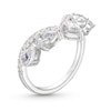 Thumbnail Image 2 of Diamond Chevron Ring 1-1/2 ct tw Pear & Round-cut 14K White Gold