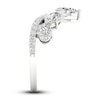 Thumbnail Image 3 of Diamond Chevron Ring 1-1/2 ct tw Pear & Round-cut 14K White Gold
