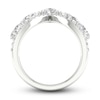 Diamond Chevron Ring 1-1/2 ct tw Pear & Round-cut 14K White Gold