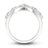 Thumbnail Image 4 of Diamond Chevron Ring 1-1/2 ct tw Pear & Round-cut 14K White Gold
