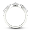 Thumbnail Image 3 of Diamond Chevron Ring 1-1/2 ct tw Pear & Round-cut 14K White Gold