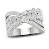 Thumbnail Image 1 of Diamond Crossover Ring 1-1/2 ct tw Round & Marquise-cut 14K White Gold