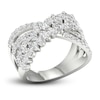 Thumbnail Image 1 of Diamond Crossover Ring 1-1/2 ct tw Round & Marquise-cut 14K White Gold