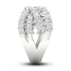 Thumbnail Image 3 of Diamond Crossover Ring 1-1/2 ct tw Round & Marquise-cut 14K White Gold