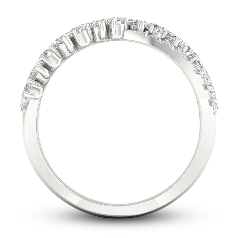 Main Image 4 of Diamond Crossover Ring 1-1/2 ct tw Round & Marquise-cut 14K White Gold