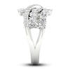 Thumbnail Image 2 of Diamond Bypass Ring 2-1/4 ct tw Oval & Round-cut 14K White Gold