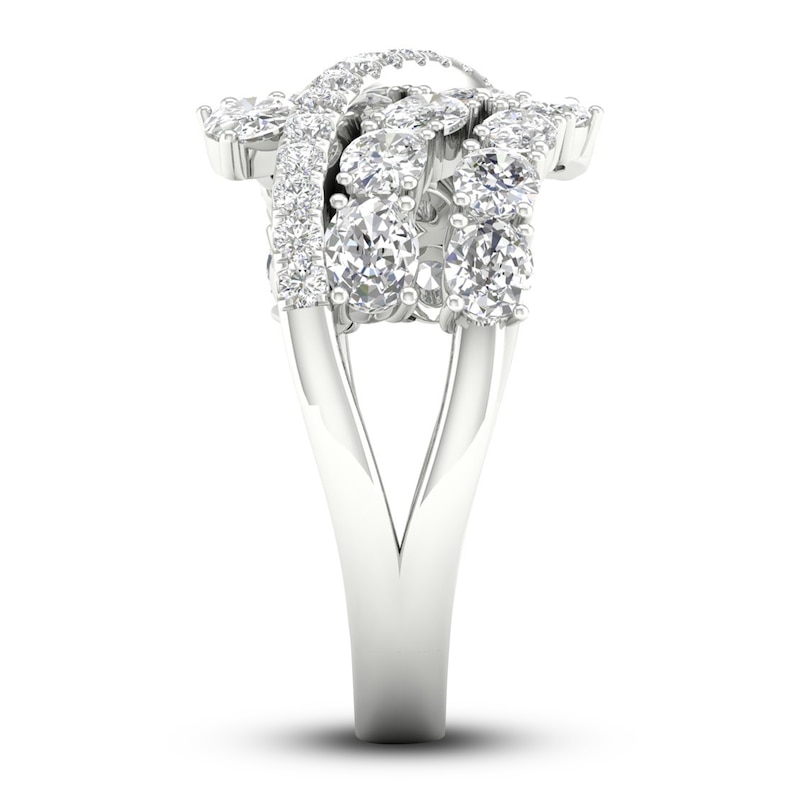 Main Image 3 of Diamond Bypass Ring 2-1/4 ct tw Oval & Round-cut 14K White Gold