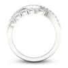 Diamond Bypass Ring 2-1/4 ct tw Oval & Round-cut 14K White Gold