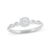 Thumbnail Image 1 of Diamond Halo Promise Ring 1/8 ct tw 10K White Gold