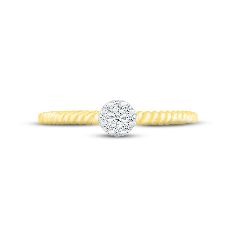 Main Image 2 of Multi-Diamond Rope Twist Promise Ring 1/15 ct tw 10K Yellow Gold