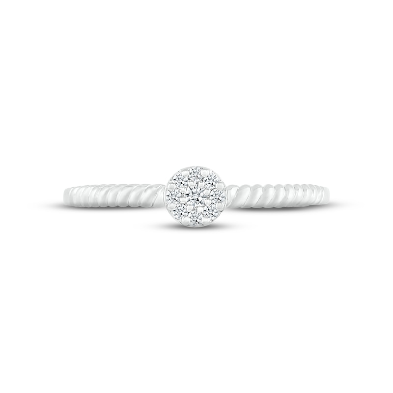 Main Image 2 of Multi-Diamond Rope Twist Promise Ring 1/15 ct tw 10K White Gold