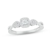 Thumbnail Image 1 of Diamond Cushion Halo Promise Ring 1/10 ct tw Sterling Silver