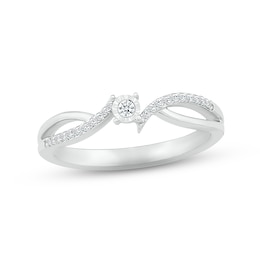 Diamond Bypass Promise Ring 1/10 ct tw Sterling Silver