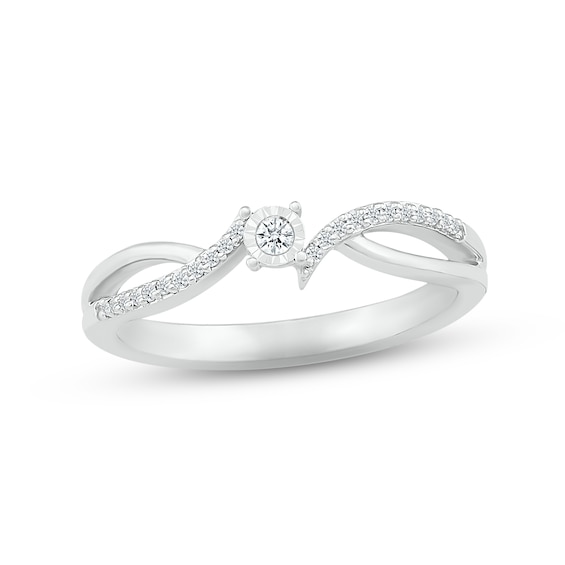 Diamond Bypass Promise Ring 1/10 ct tw Sterling Silver