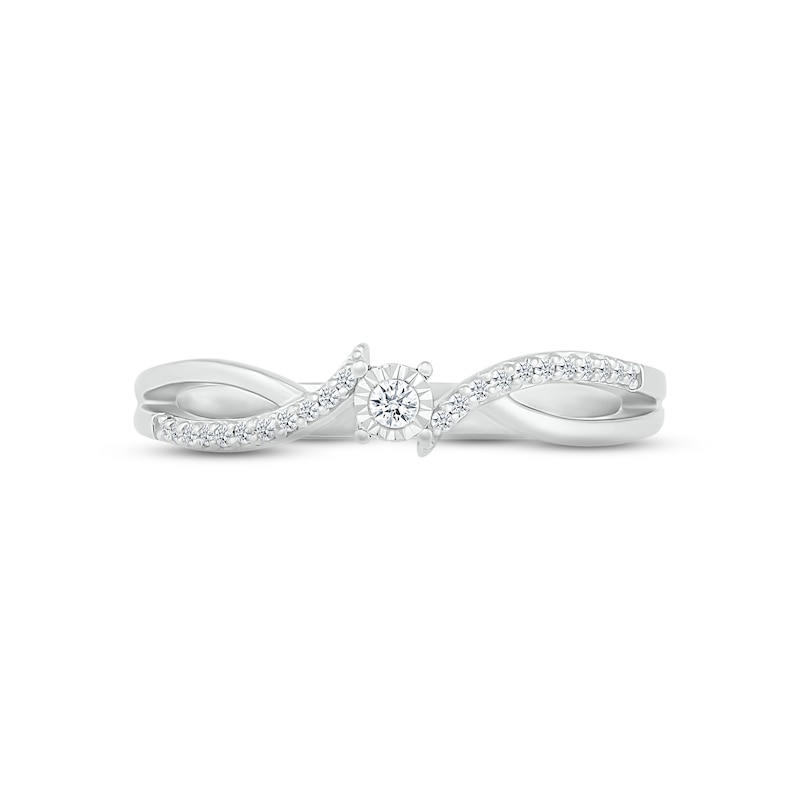 Main Image 2 of Diamond Bypass Promise Ring 1/10 ct tw Sterling Silver