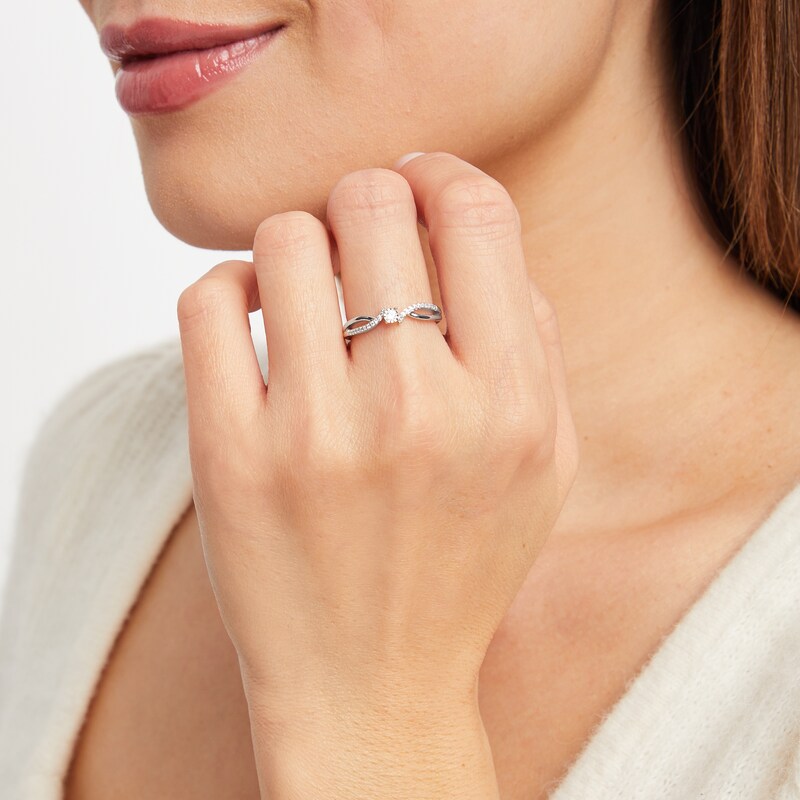 Main Image 3 of Diamond Bypass Promise Ring 1/10 ct tw Sterling Silver
