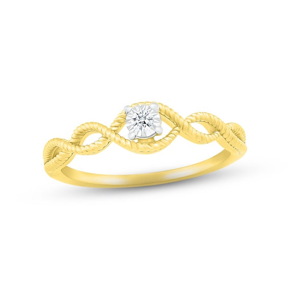 Diamond Twist Promise Ring 1/20 ct tw Round-cut 10K Yellow Gold