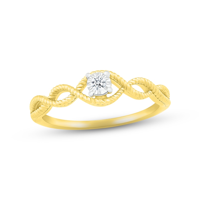 Diamond Twist Promise Ring 1/20 ct tw Round-cut 10K Yellow Gold