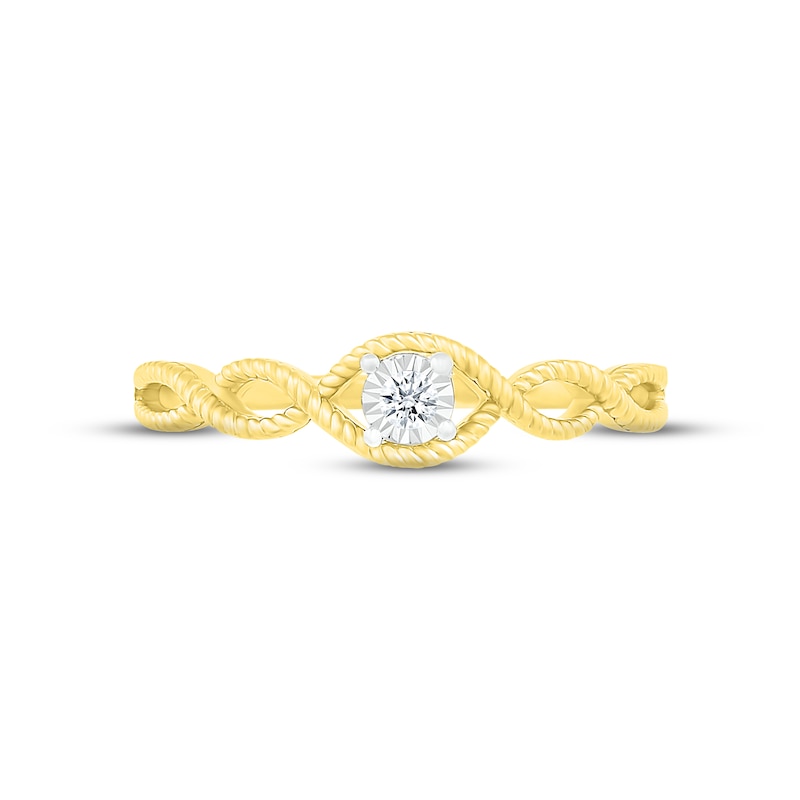 Diamond Twist Promise Ring 1/20 ct tw Round-cut 10K Yellow Gold