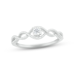 Diamond Twist Promise Ring 1/20 ct tw Round-cut 10K White Gold